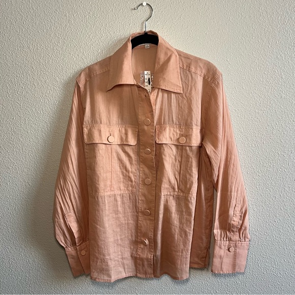 NWT Madewell Utility-Pocket Button-Up Shirt Coral Women’s Small - Picture 2 of 6